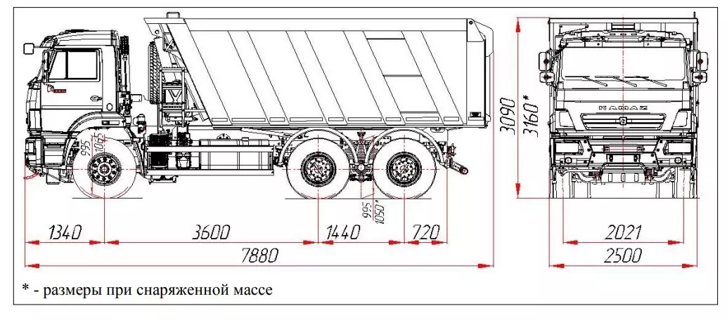 Самосвал с задней разгрузкой 6520-7915-49 (6x4) на шасси КАМАЗ 6520-7915-49 
